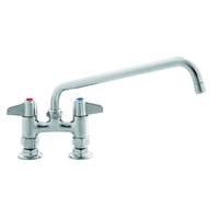 T&S Brass 4in Deck Mount Mixing Faucet with 10in Swing Spout - 5F-4DLX10 