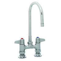 T&S Brass 4in Deck Mount Mixing Faucet with Lever Handles - 5F-4DLX05 