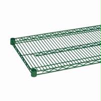 Quantum Food Service 14in x 36in Green Epoxy Shelving with Clips - 1436P 