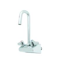 T&S Brass 4in Wall Mount Mixing Faucet with 3in Swivel Gooseneck - 5F-4WLX03 