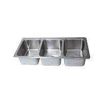 BK Resources 3 Compartment 55-3/4inx25in Stainless Steel Drop-In Sink - DDI3-162012224 