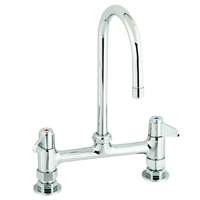 T&S Brass Equip 8in Deck Mount Faucet with 5-1/2in Gooseneck Spout - 5F-8DLX05 