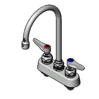 T&S Brass 4" Deck Mount Workboard Faucet w/ 6" Gooseneck - B-1141-CR