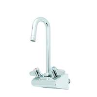 T&S Brass Equip 4in Wall Mount Faucet with 5-1/2in Swivel Gooseneck - 5F-4WLX05 
