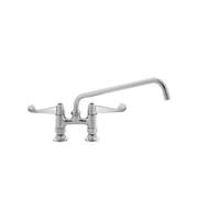 T&S Brass Equip 4in Deck Mount Mixing Faucet with 10in Swivel Spout - 5F-4DWX10 