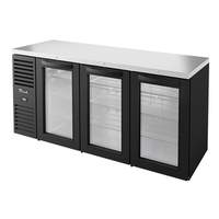True 72"W Three-Section Refrigerated Back Bar Cooler - TBR72-RISZ1-L-B-GGG-1