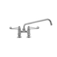 T&S Brass 4" Deck Mount Mixing Faucet w/ 12" Swivel Spout - 5F-4DWX12