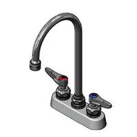 T&S Brass 4in Deck Mount Workboard Faucet with 5-3/4in Swing Gooseneck - B-1110-5X-V22CR 