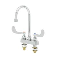 T&S Brass 4in Deck Mount Workboard Faucet with 6in Swing Gooseneck - B-1141-XSCR4V05 