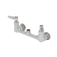 T&S Brass 4in Wall Mount Workboard Faucet with Spring Checks - B-5115-LN 
