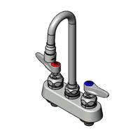 T&S Brass 4in Deck Mount Workboard Faucet with 2-7/8in Gooseneck - B-1110-132X-F10 