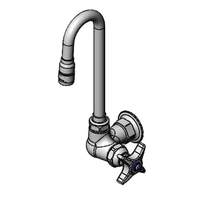 T&S Brass Single Supply Wall Mount Faucet w/ 2-5/8" Gooseneck - B-0210-132X-WS