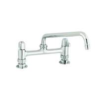 T&S Brass Equip 8in Deck Mount Workboard Faucet with 10in Swing Spout - 5F-8DLS10A 