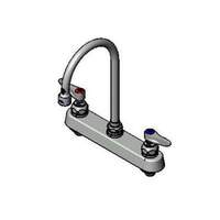 T&S Brass 8" Deck Mount Workboard Faucet w/ 6" Swing Gooseneck - B-1142-VF05