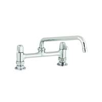 T&S Brass Equip 8in Deck Mount Workboard Faucet with 12in Swing Spout - 5F-8DLS12A 