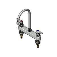 T&S Brass 8" Deck Mount Workboard Faucet w/ 6" Swing Gooseneck - B-1142-XS