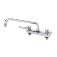 T&S Brass Equip 8" Deck Mount Workboard Faucet w/ 12" Swing Spout - 5F-8CWX12