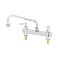 T&S Brass 8in OC Deck Mount Workboard Faucet with 12in Swing Spout - B-1123-XS-F12 