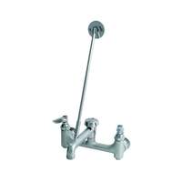 T&S Brass 8in Wall Mount Rough Chrome Service Sink Faucet - B-0665-CR-BSTR 