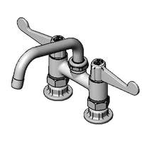 T&S Brass Equip 4" Deck Mount Faucet w/ 8" Spout a& Wrist Handles - 5F-4DWS08