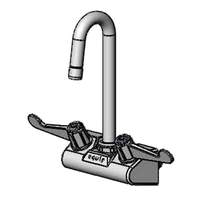 T&S Brass Equip 4" Wall Mount Mixing Faucet w/ 3" Swivel Gooseneck - 5F-4WWX03