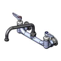 T&S Brass 8" Wall Mount Workboard Faucet w/ 8" Swing Spout - B-2414-CR-SC