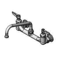 T&S Brass 8" Wall Mount Workboard Faucet w/ 8" Swing Spout - B-2414