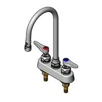 T&S Brass 4" Deck Mount Workboard Faucet w/ 120X Rigid Gooseneck Spout - B-1110-120X