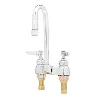 T&S Brass 4in Deck Mount Lavatory Faucet with 9-11/16in Rigid Gooseneck - B-0874 