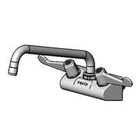 T&S Brass 4" Wall Mount Mixing Faucet w/ 10" Swivel Spout - 5F-4WWX10