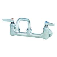 T&S Brass 8in Wall Mount Workboard Mixing Faucet with 6in Swing Spout - B-0232 