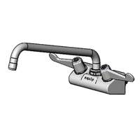 T&S Brass 4" Wall Mount Mixing Faucet w/ 12" Swivel Spout - 5F-4WWX12