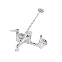 T&S Brass 8" Wall Mount Service Sink Faucet w/ Cerama Cartridges - B-0665-CR-POL