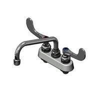 T&S Brass 4in Deck Mount Workboard Faucet with 8in Swing Spout - B-1111-WH4 