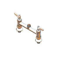 T&S Brass 8" Deck Mount Workboard Faucet w/ Spring Checks - B-0220-EELN