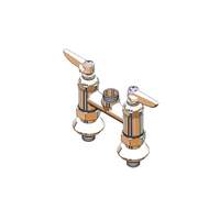 T&S Brass 4in Deck Mount Workboard Faucet with Spring Checks - B-0225-EELN 