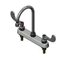 T&S Brass 8" Deck Mount Workboard Faucet w/ 6" Swing Gooseneck - B-1142-04-CR