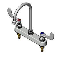 T&S Brass 8" Deck Mount Workboard Faucet w/ 6" Swing Gooseneck - B-1142-04