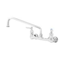 T&S Brass 8" OC Wall Mount Workboard Mixing Faucet w/ 12" Swing Spout - B-0231-CR-SC