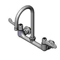T&S Brass 8in Wall Mount Mixing Faucet with 5-1/2in Swivel Gooseneck - 5F-8WWB05 
