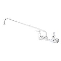 T&S Brass 8in Wall Mount Workboard Mixing Faucet with 18in Swing Spout - B-0230 