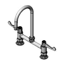 T&S Brass 8in Deck Mount Workboard Mixing Faucet with 5-7/8in Gooseneck - 5F-8DWS05CA 