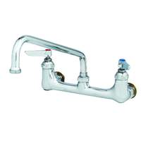 T&S Brass 8" Wall Mount Workboard Mixing Faucet w/ 6" Swing Spout - B-0232-CC