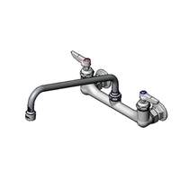 T&S Brass 8in Wall Mount Workboard Mixing Faucet with 12in Swing Spout - B-0231-VF22-CR 