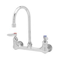 T&S Brass 8" Wall Mount Workboard Faucet w/ 5-3/4" Swing Gooseneck - B-0330