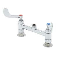 T&S Brass 8" Deck Mount Workboard Faucet w/ Eterna Cartridges - B-0220-LN-WH4