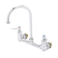 T&S Brass 8" Wall Mount Workboard Faucet w/ 5-3/4" Swing Gooseneck - B-0331-CC