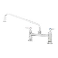 T&S Brass 8in Deck Mount Workboard Faucet with 12in Swing Spout - B-0221-CC-CR 