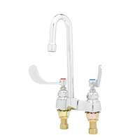 T&S Brass 4" Deck Mount Medical Faucet w/ 10-7/16" Rigid Gooseneck - B-0892