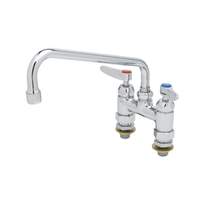 T&S Brass 4in OC Deck Mount Workboard Faucet with 12in Swing Spout - B-0225-CC-CR 